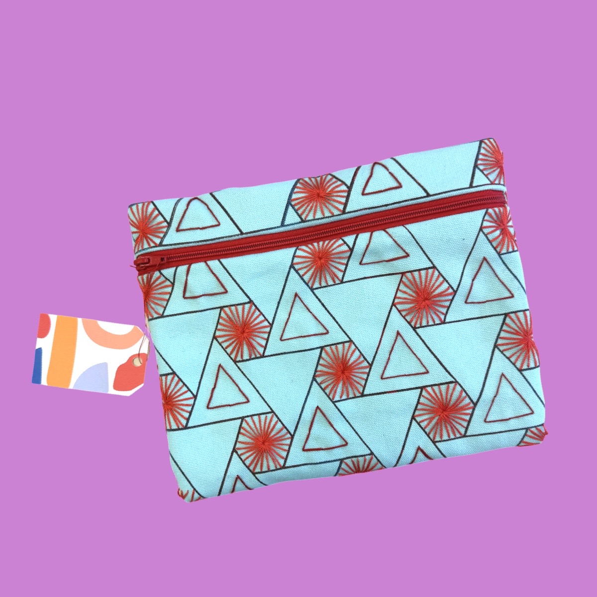 Pochette sérigraphiée et brodée (Valérie)